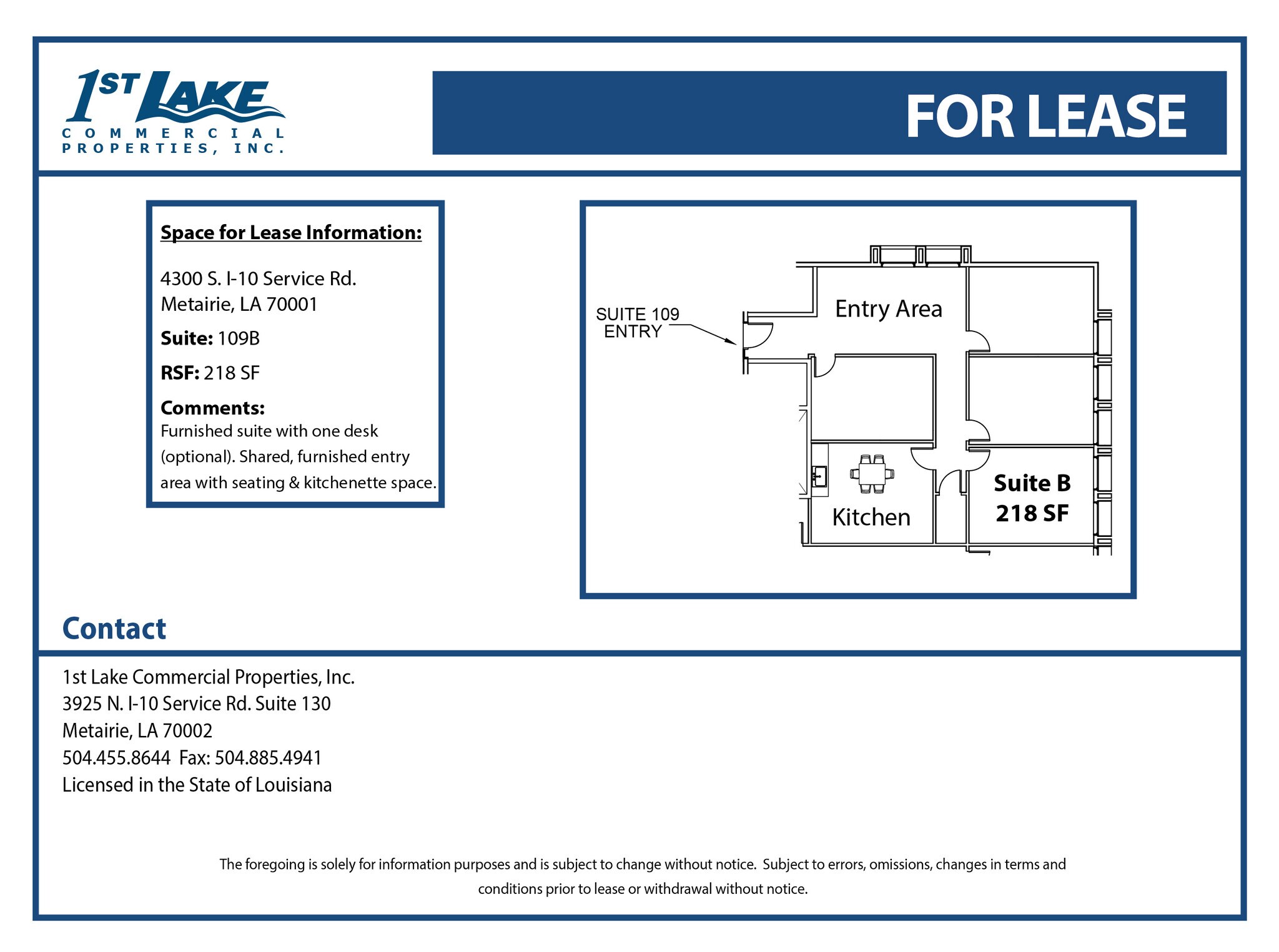 4300 S I-10 Service Rd, Metairie, LA à louer Plan d’étage- Image 1 de 1