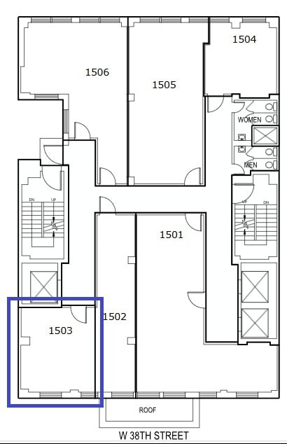 252 W 38th St, New York, NY à louer Plan d’étage- Image 1 de 1