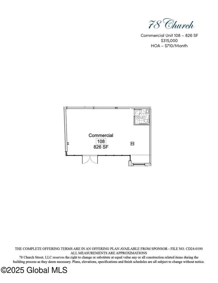78 Church St, Saratoga Springs, NY 12866 - Unit 108 -  - Floor Plan - Image 1 of 1