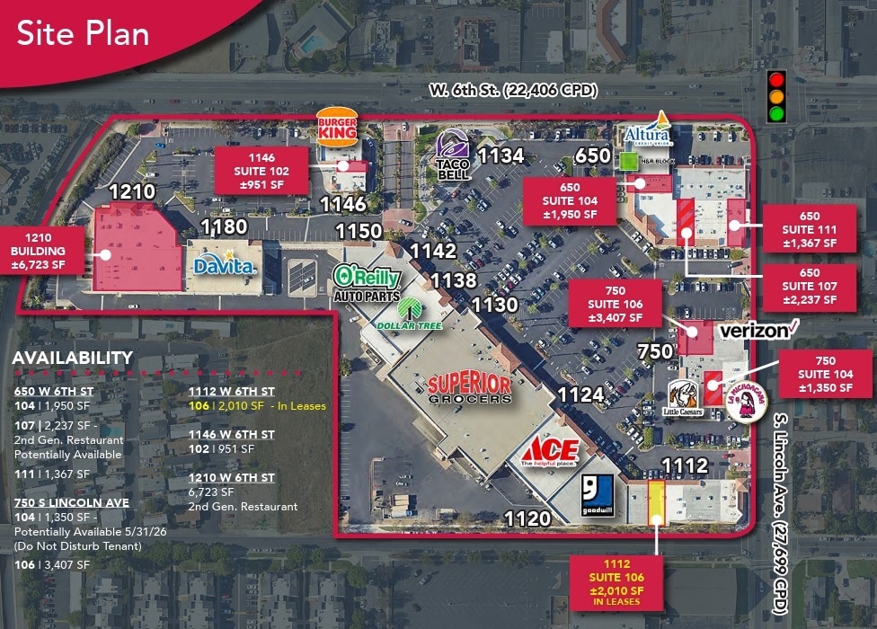 1110-1150 W 6th St, Corona, CA for lease Site Plan- Image 1 of 1