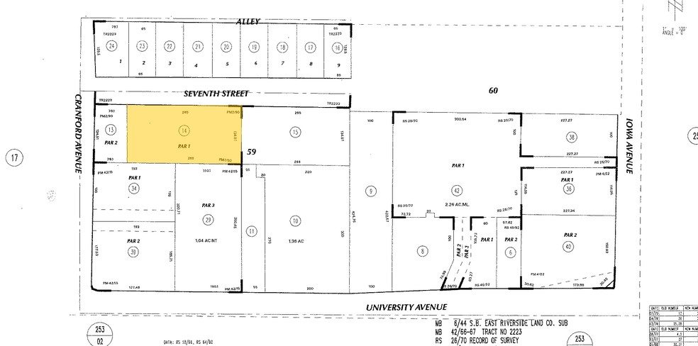 1480 7th St, Riverside, CA à vendre - Plan cadastral - Image 1 de 4