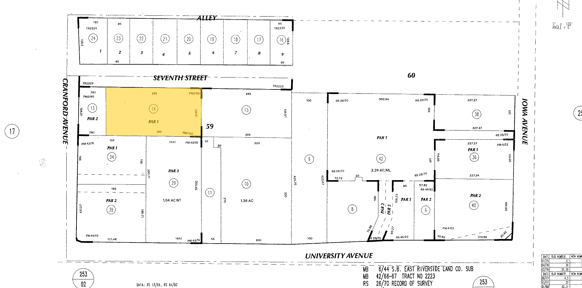 1480 7th St, Riverside, CA à vendre Plan cadastral- Image 1 de 5