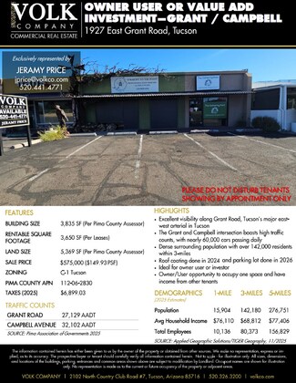 Plus de détails pour 1927 E Grant Rd, Tucson, AZ - Commerce de détail à vendre