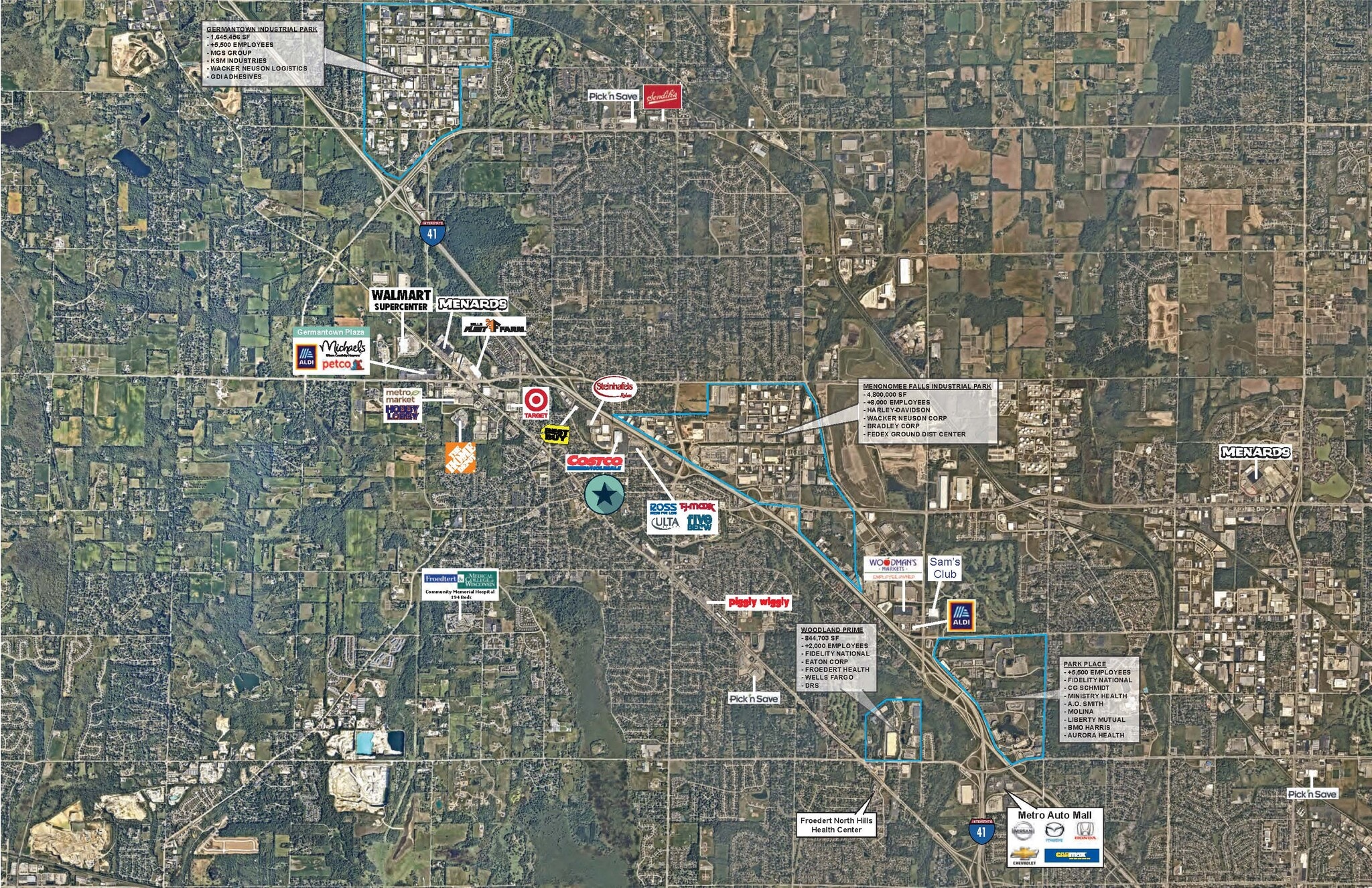 N88W16495 Main St, Menomonee Falls, WI à louer Aérien- Image 1 de 5