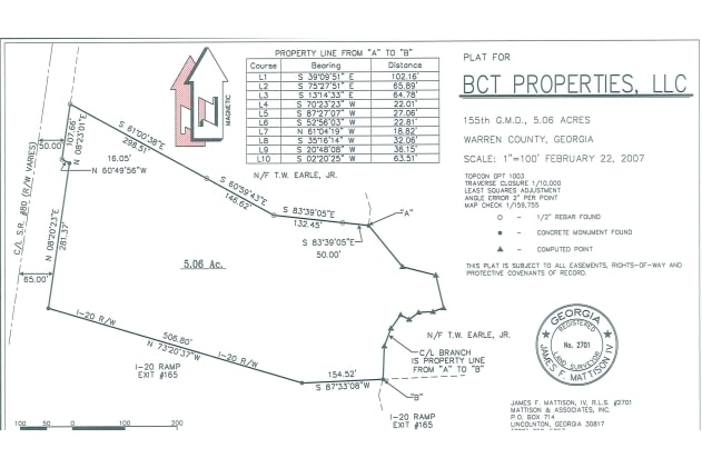 Highway 80 & I-20, Camak, GA for sale - Plat Map - Image 3 of 3