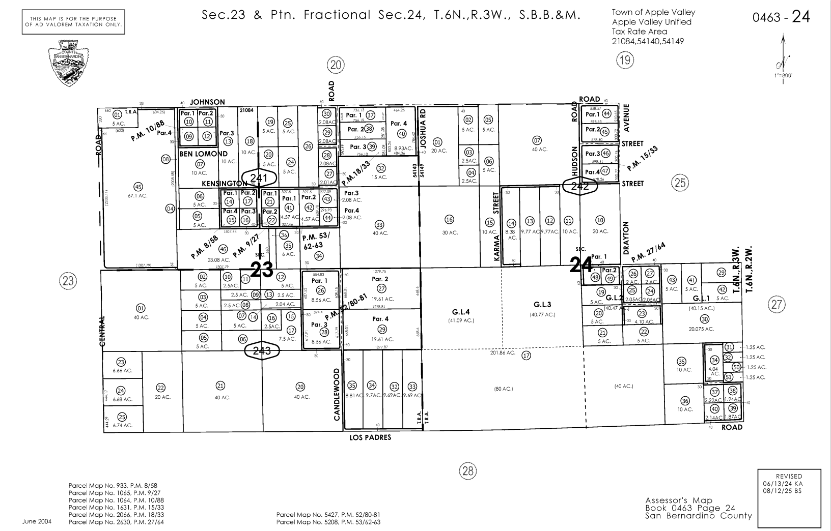 0 Sycamore, Apple Valley, CA à vendre Plan cadastral- Image 1 de 2