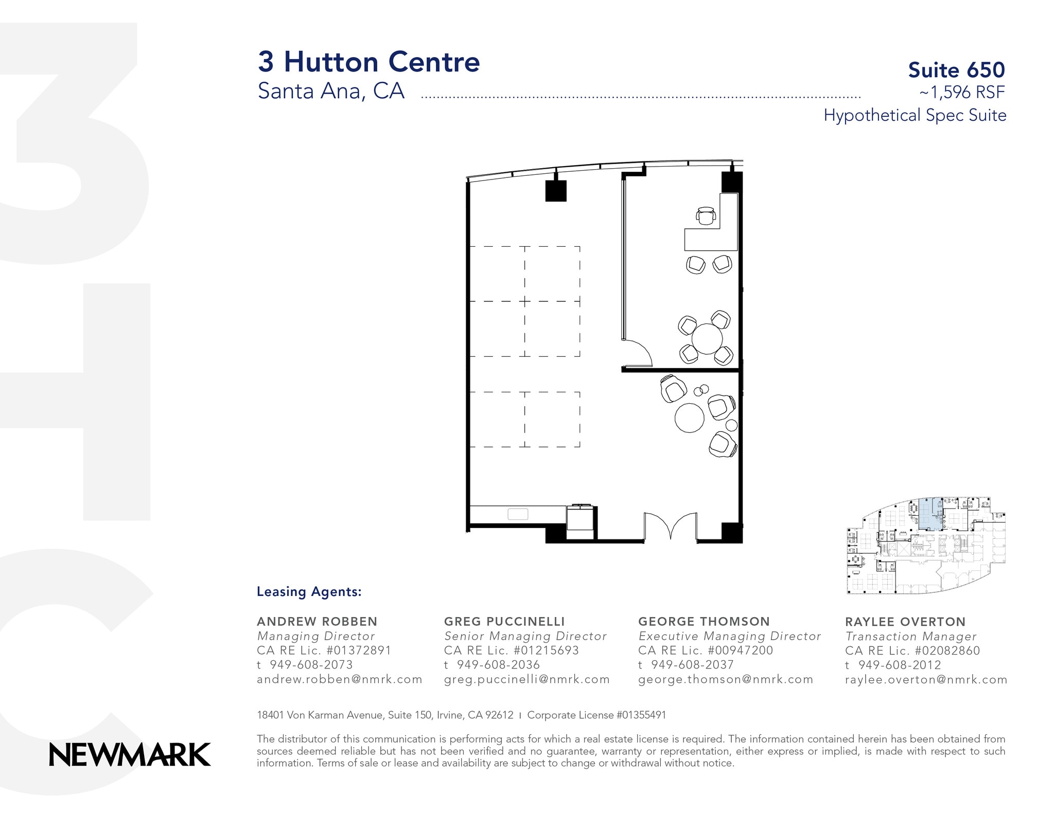 3 Hutton Centre Dr, Santa Ana, CA à louer Plan d’étage- Image 1 de 2