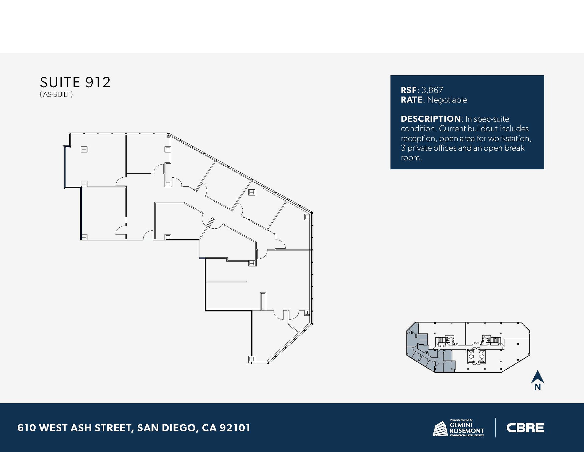 610 W Ash St, San Diego, CA for lease Floor Plan- Image 1 of 1