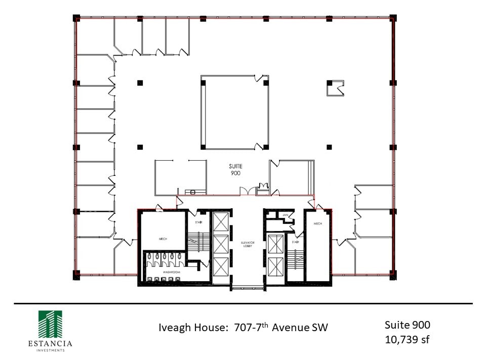 707 7th Ave SW, Calgary, AB à louer Plan d’étage- Image 1 de 7