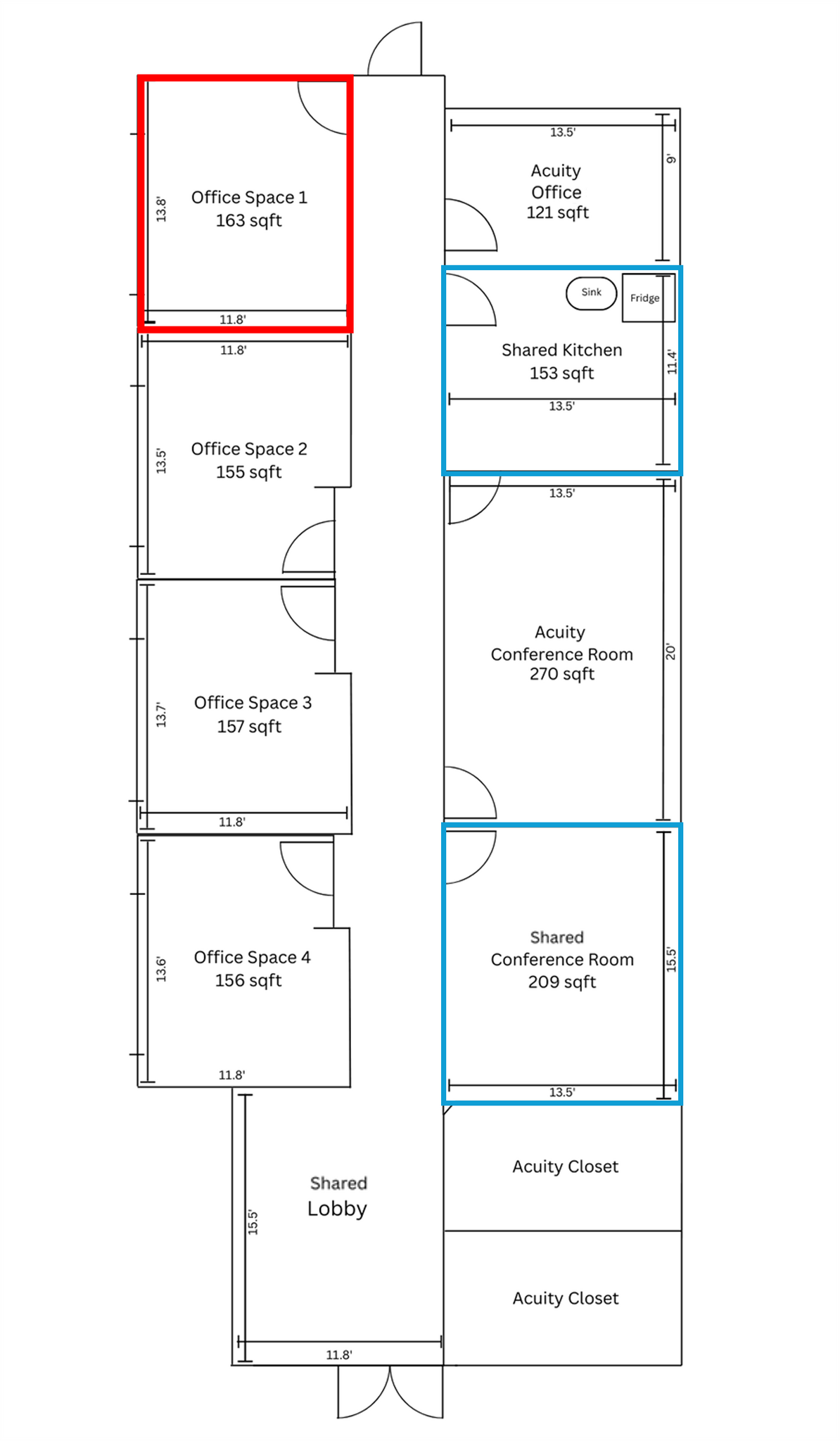 444 E Main St, Lexington, KY à louer Plan d’étage- Image 1 de 2
