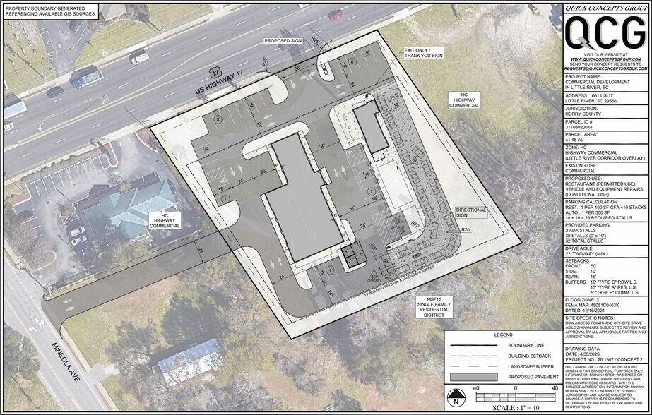 1630 US 17 & 4309 Mineola Ave, Little River, SC à louer - Plan de site - Image 3 de 3