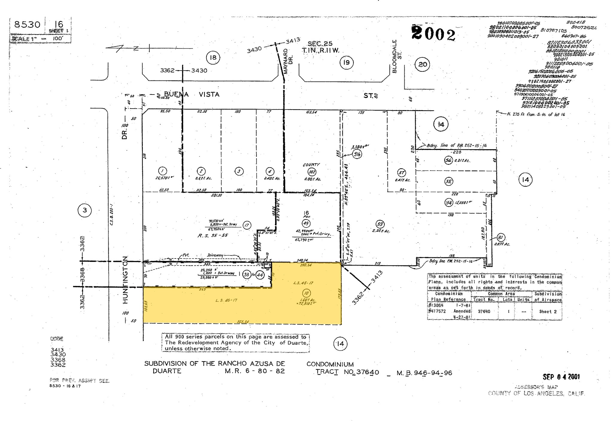 1202-1212 Huntington Dr, Duarte, CA à vendre Plan cadastral- Image 1 de 1