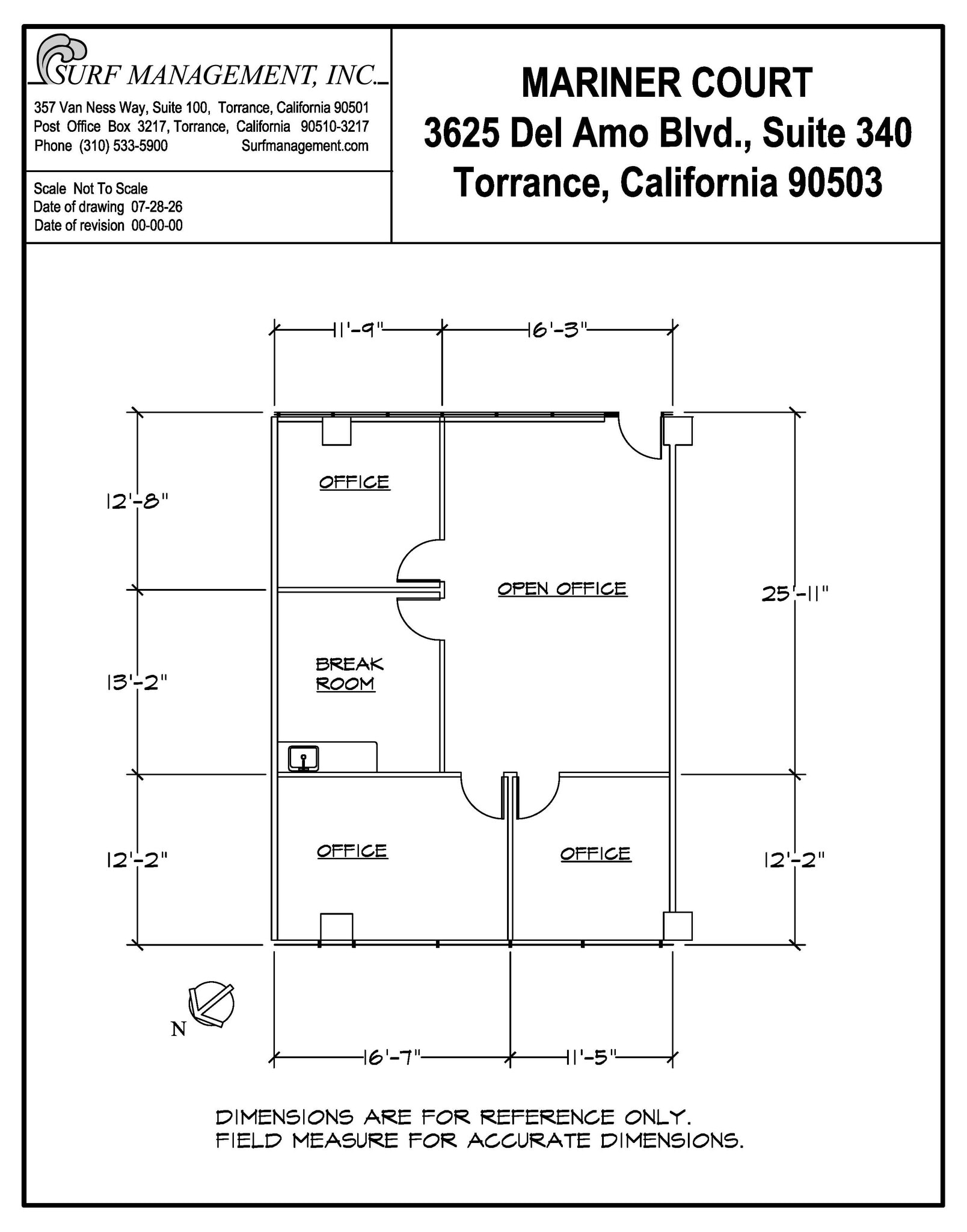 3625 Del Amo Blvd, Torrance, CA for lease Floor Plan- Image 1 of 1