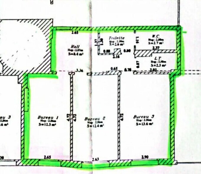 Bureau dans Versailles à louer - Plan d’étage - Image 2 de 3