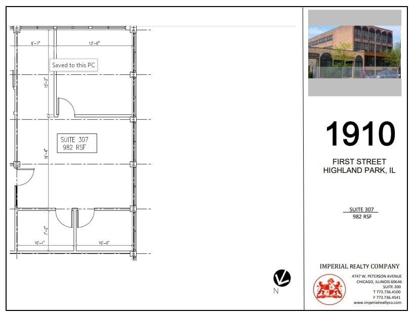 1910 First St, Highland Park, IL for lease Floor Plan- Image 1 of 4