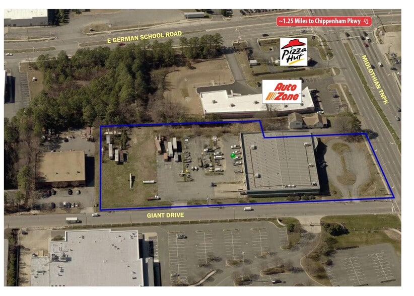 5701 Midlothian Tpke, Richmond, VA for lease - Aerial - Image 3 of 3