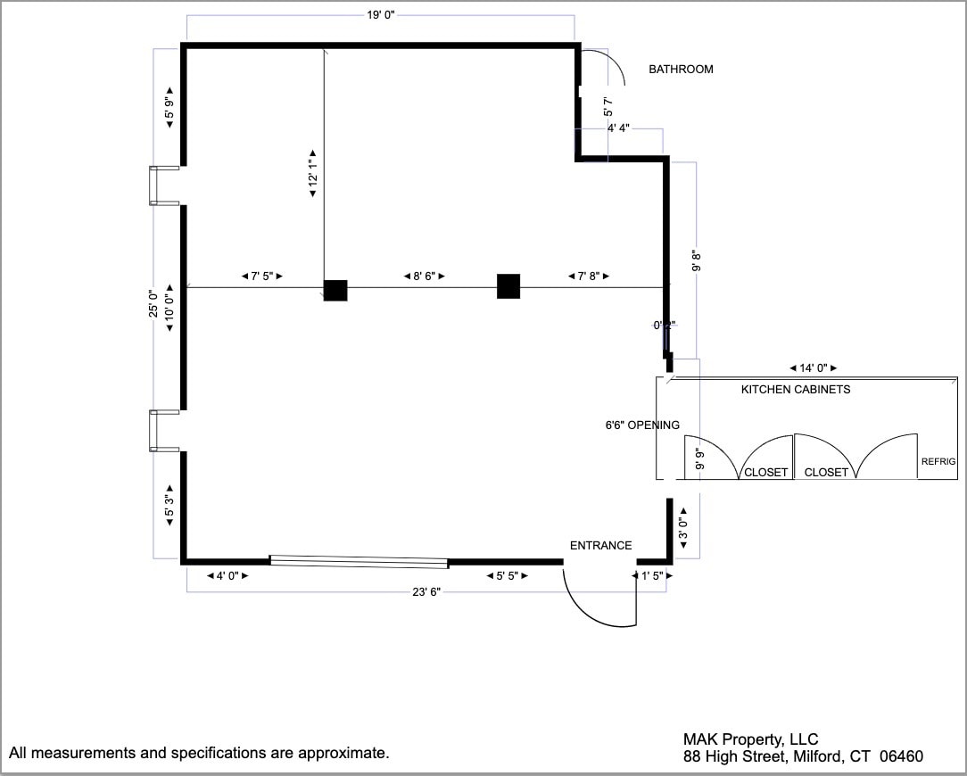 88 High St, Milford, CT for lease Floor Plan- Image 1 of 2