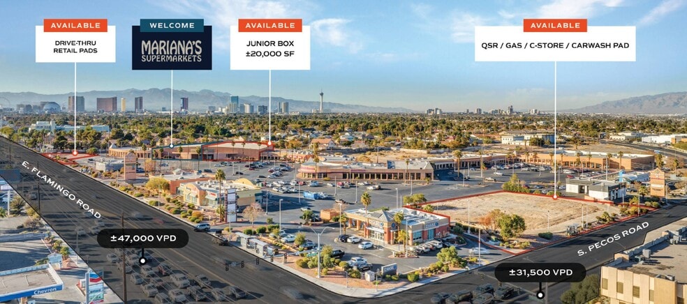 3220-3370 E Flamingo Rd, Las Vegas, NV à louer - Aérien - Image 2 de 12