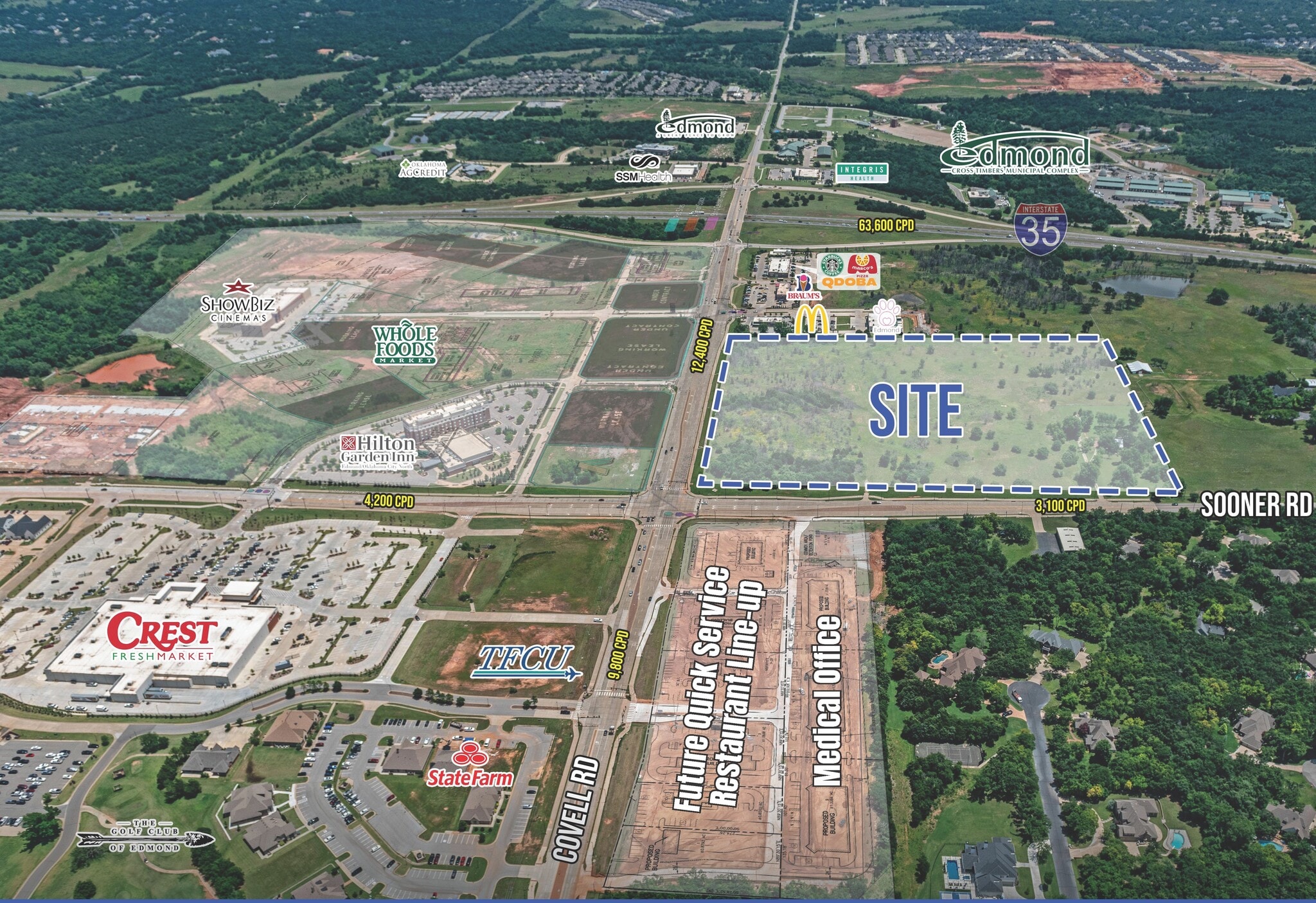 SE/C of E Covell Rd & N Sooner Rd, Edmond, OK à vendre Photo principale- Image 1 de 2