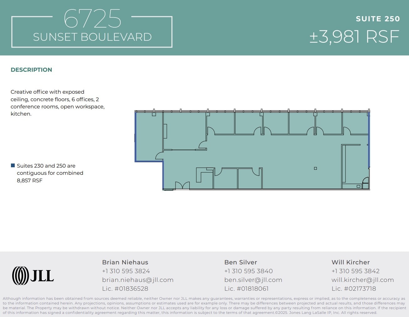 6725 W Sunset Blvd, Los Angeles, CA à louer Plan d’étage- Image 1 de 1
