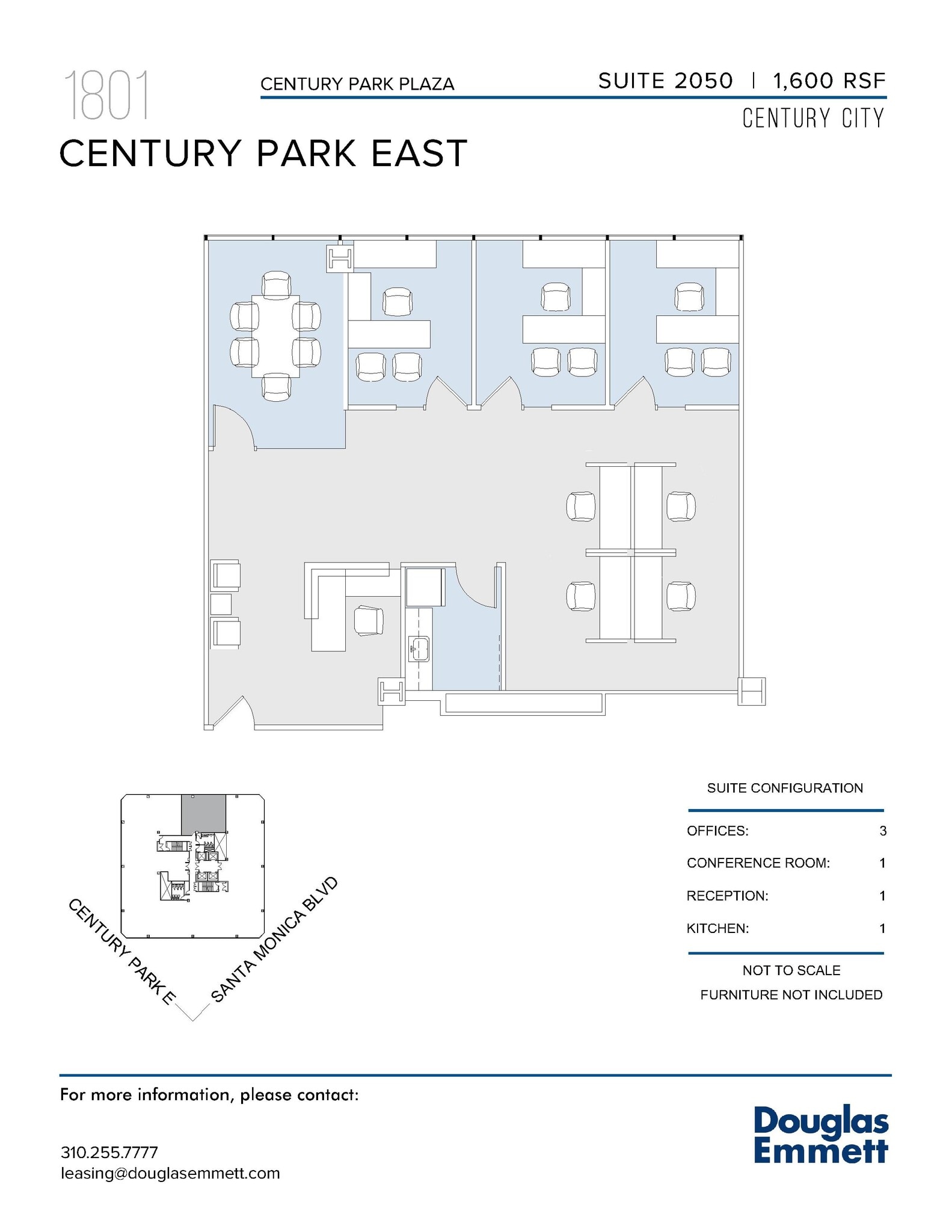 1801 Century Park E, Los Angeles, CA à louer Plan d’étage- Image 1 de 1