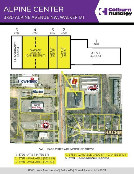 3720-3734 Alpine Ave NW, Comstock Park, MI à louer - Photo du bâtiment - Image 2 de 3