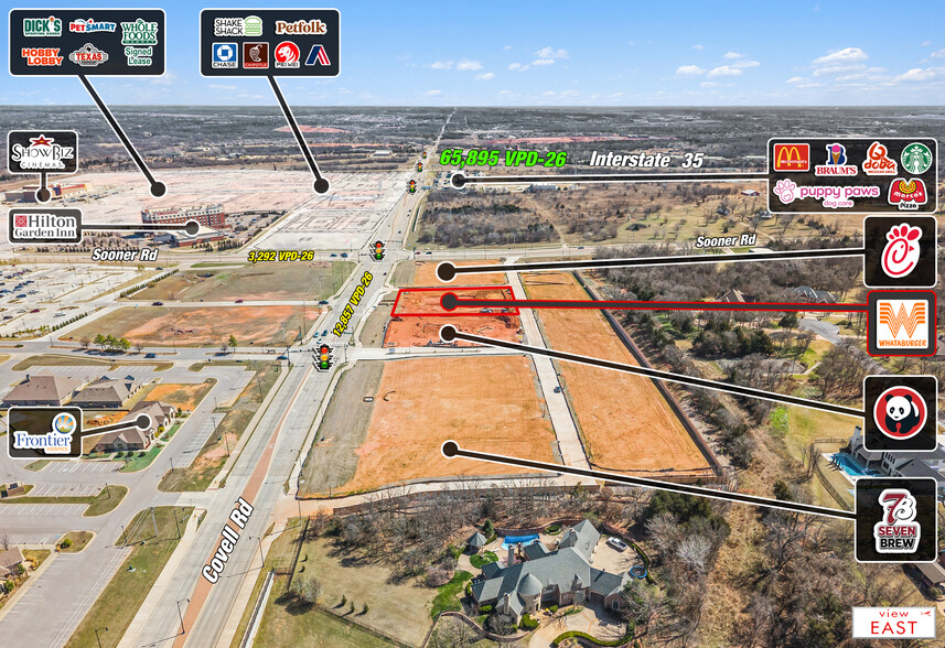 4132 E Covell Rd, Edmond, OK for sale - Aerial - Image 2 of 4