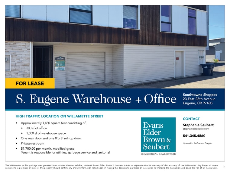 23 E 28th Ave, Eugene, OR for lease - Building Photo - Image 3 of 5