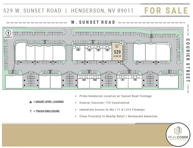 529 W Sunset Rd, Henderson, NV à vendre - Plan de site - Image 2 de 5