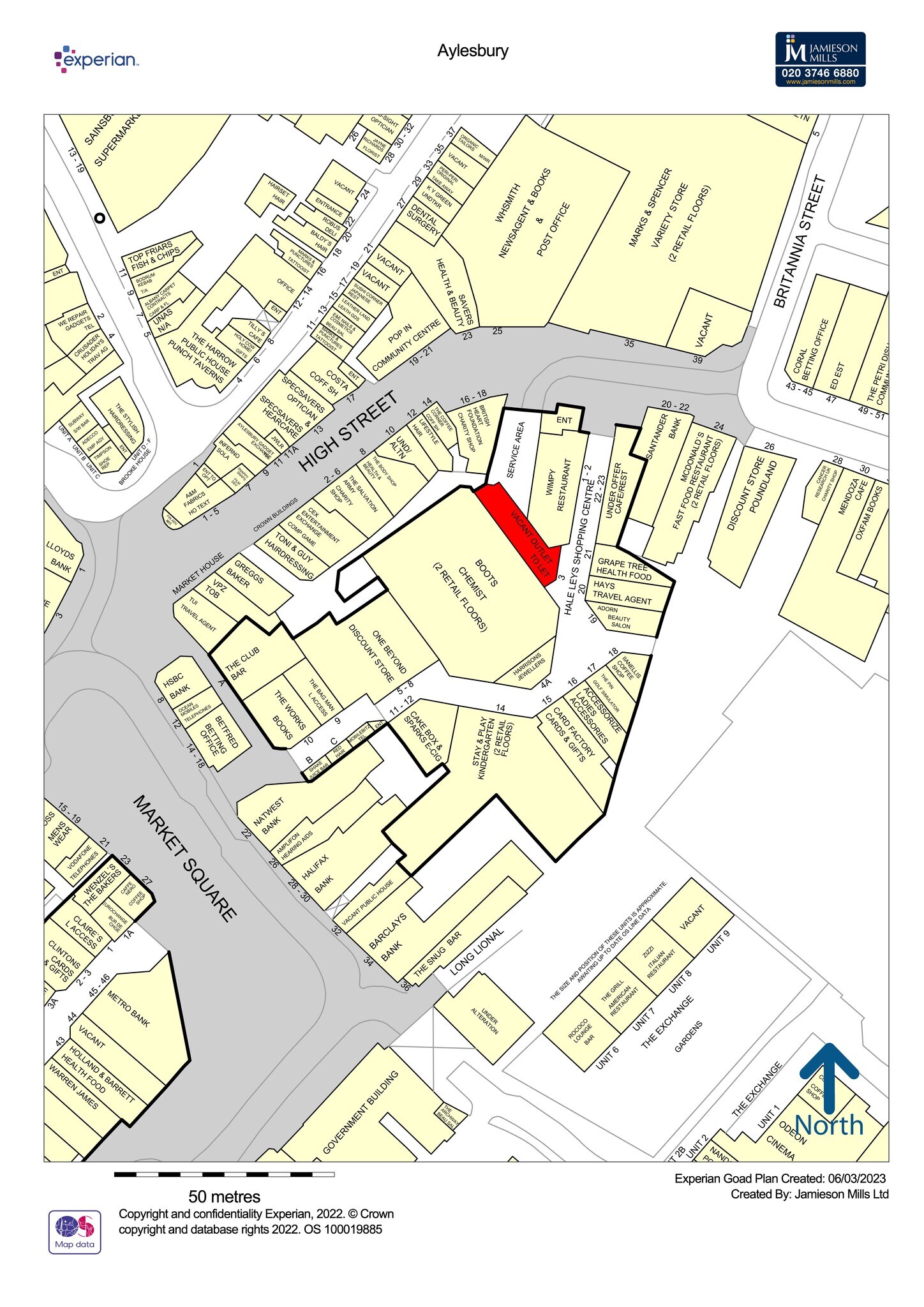 High St, Aylesbury à louer Plan de site- Image 1 de 2