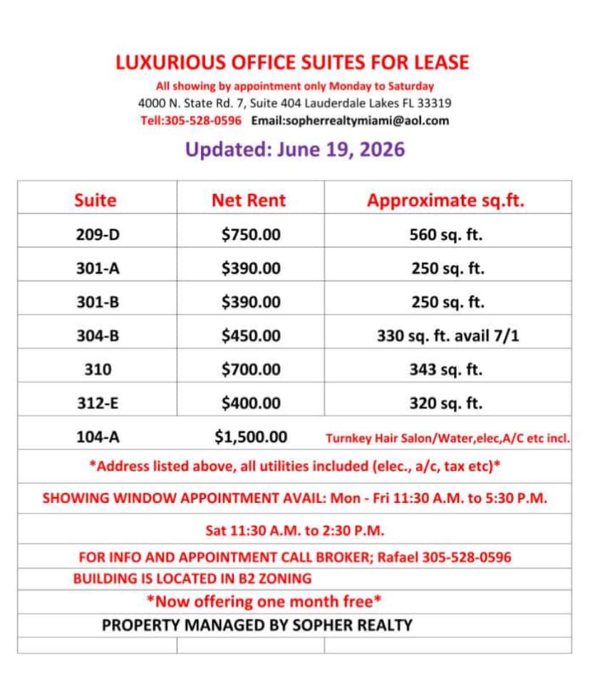 4000 N State Road 7, Lauderdale Lakes, FL for lease Interior Photo- Image 1 of 2