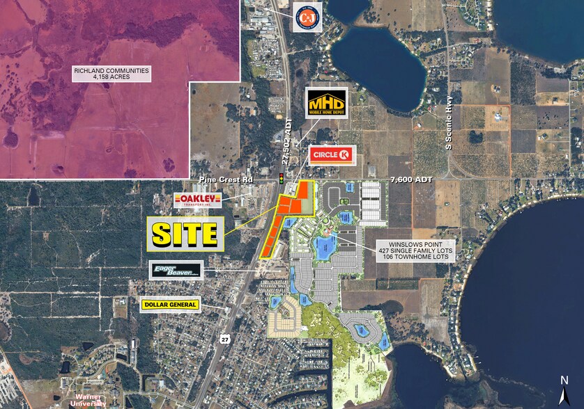 SEQ of US Hwy 27, Lake Wales, FL for lease - Aerial - Image 2 of 4