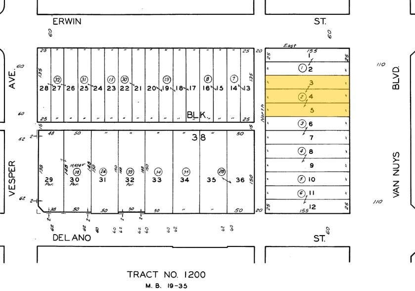 6217-6225 Van Nuys Blvd, Van Nuys, CA for lease - Plat Map - Image 2 of 2