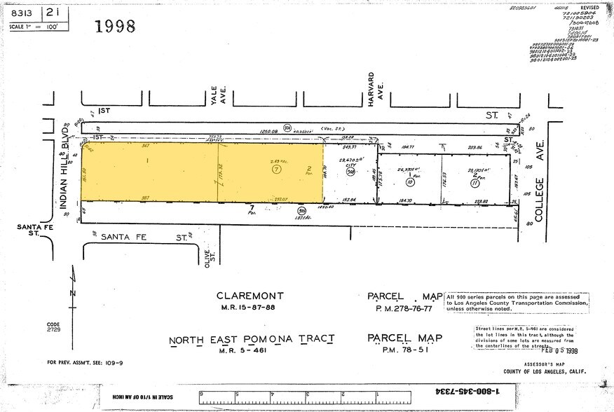 250 W 1st St, Claremont, CA à louer - Plan cadastral - Image 2 de 5