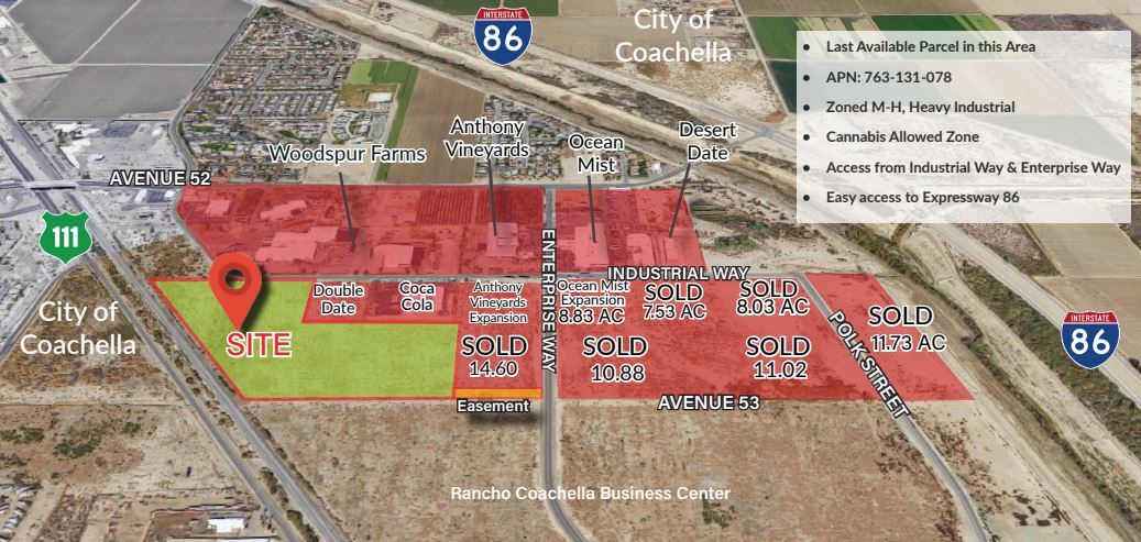 Industrial Way & Enterprise Way, Coachella, CA à vendre Aérien- Image 1 de 2