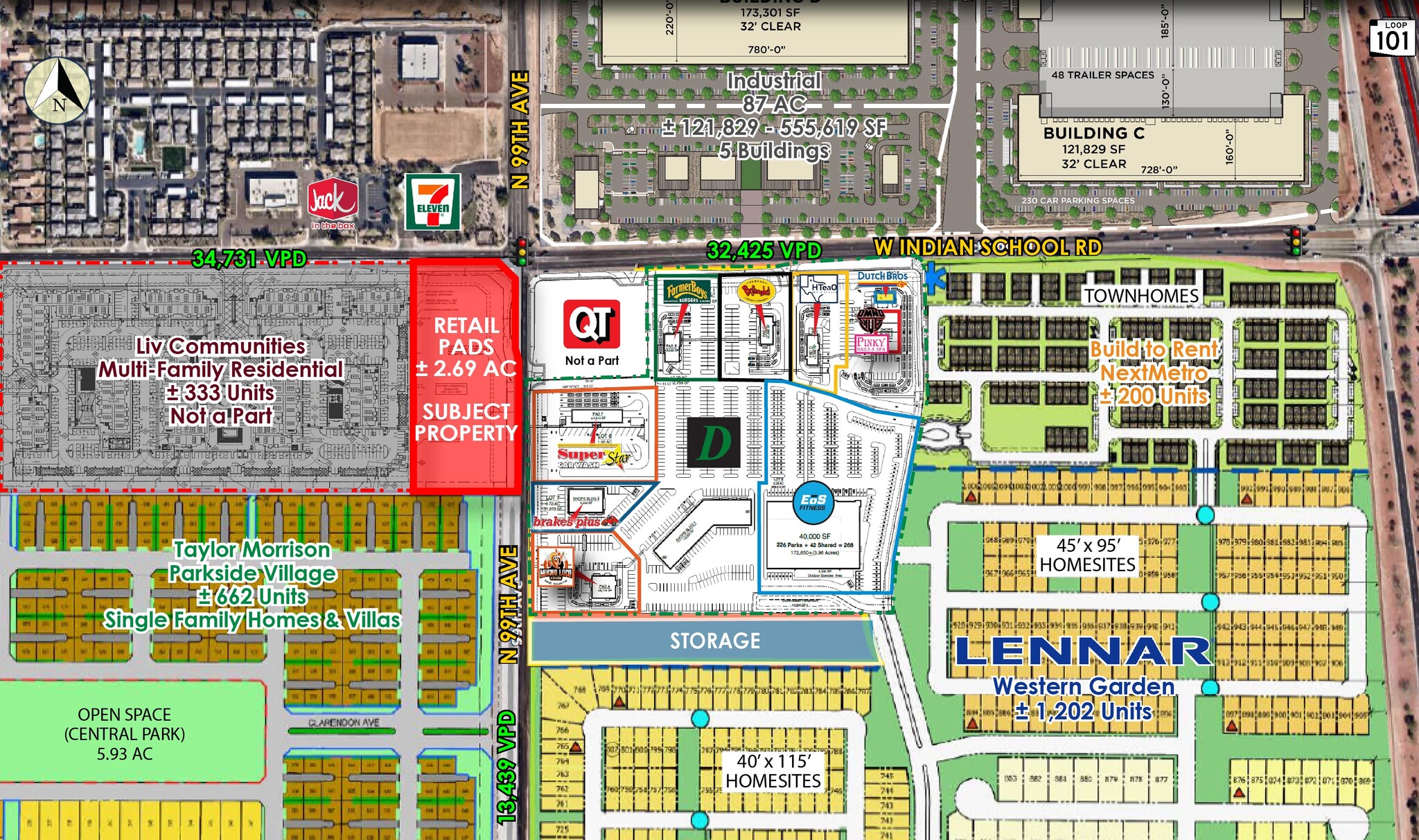 SWC 99th Ave & Indian School Rd, Avondale, AZ for lease Aerial- Image 1 of 2