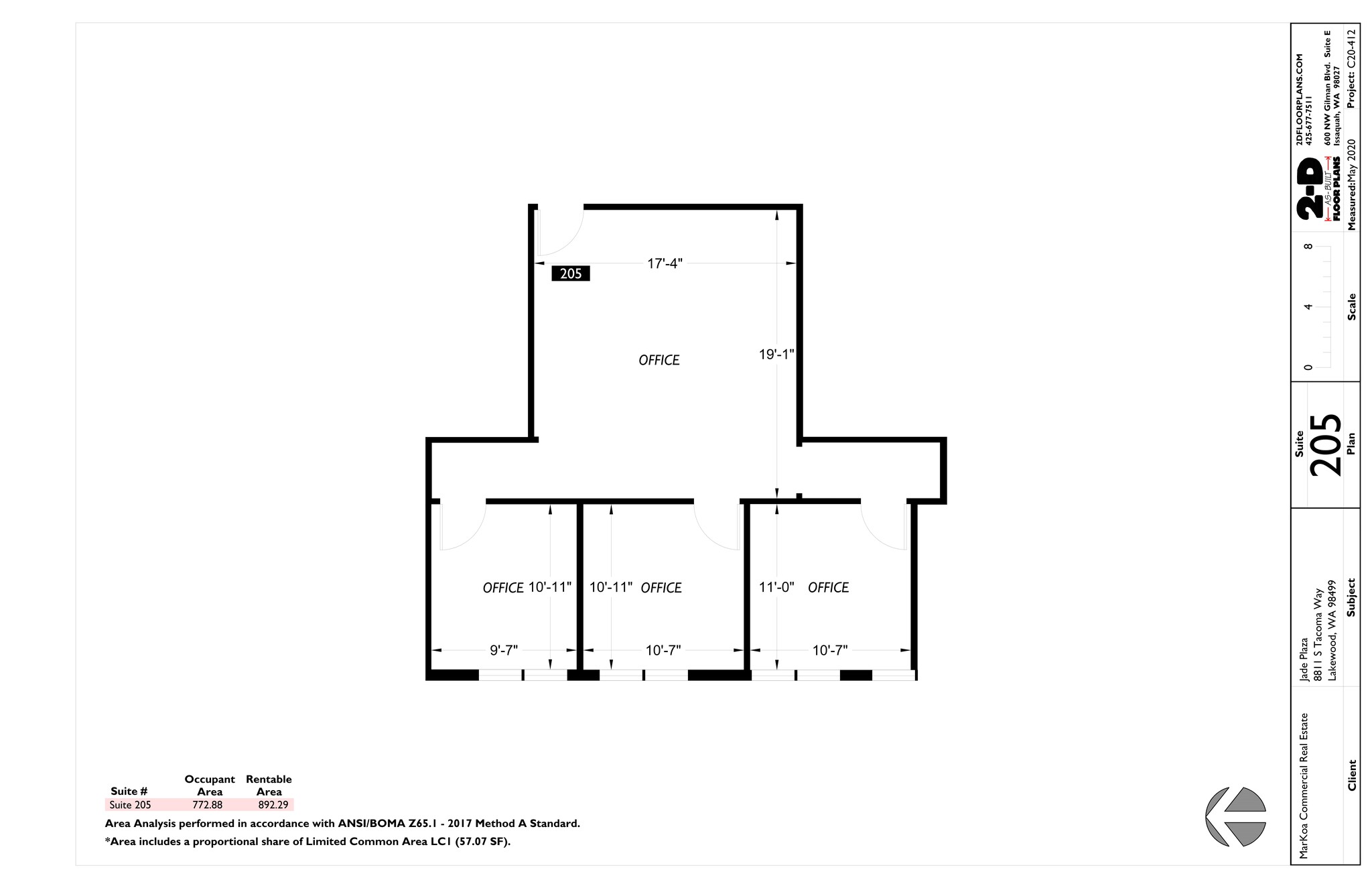 8811 S Tacoma Way, Tacoma, WA à louer Plan de site- Image 1 de 2