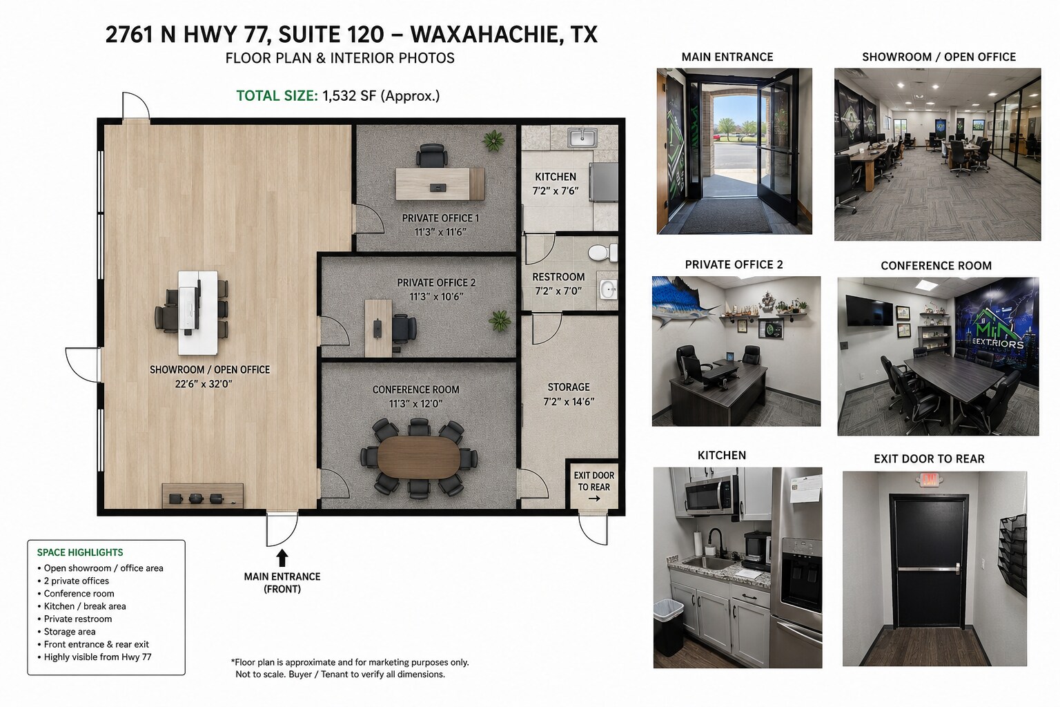 2761 N Hwy 77, Waxahachie, TX à louer Plan d’étage- Image 1 de 2