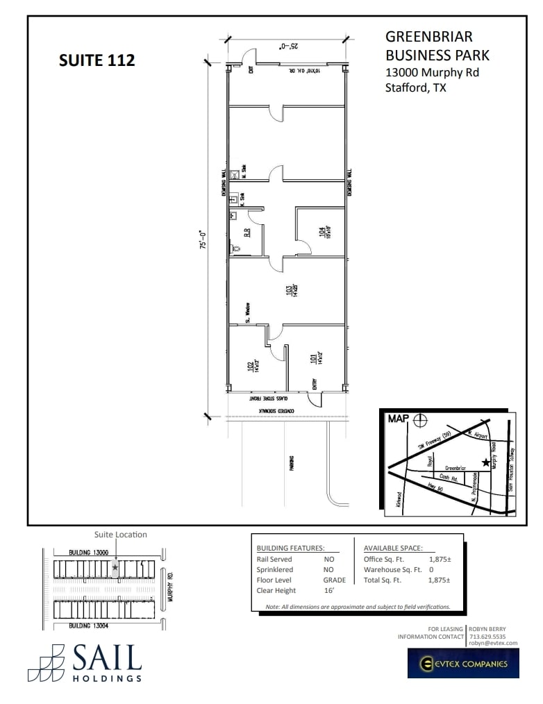 13000 Murphy Rd, Stafford, TX à louer Plan d’étage- Image 1 de 1