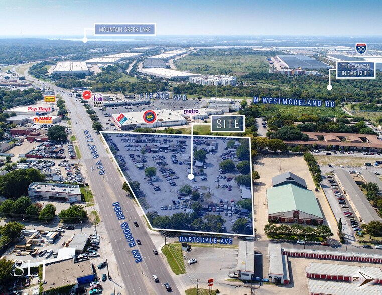 3007-3011 Fort Worth Ave, Dallas, TX for lease - Aerial - Image 3 of 7