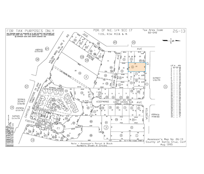 1024 Webster St, Santa Cruz, CA à vendre - Plan cadastral - Image 1 de 1