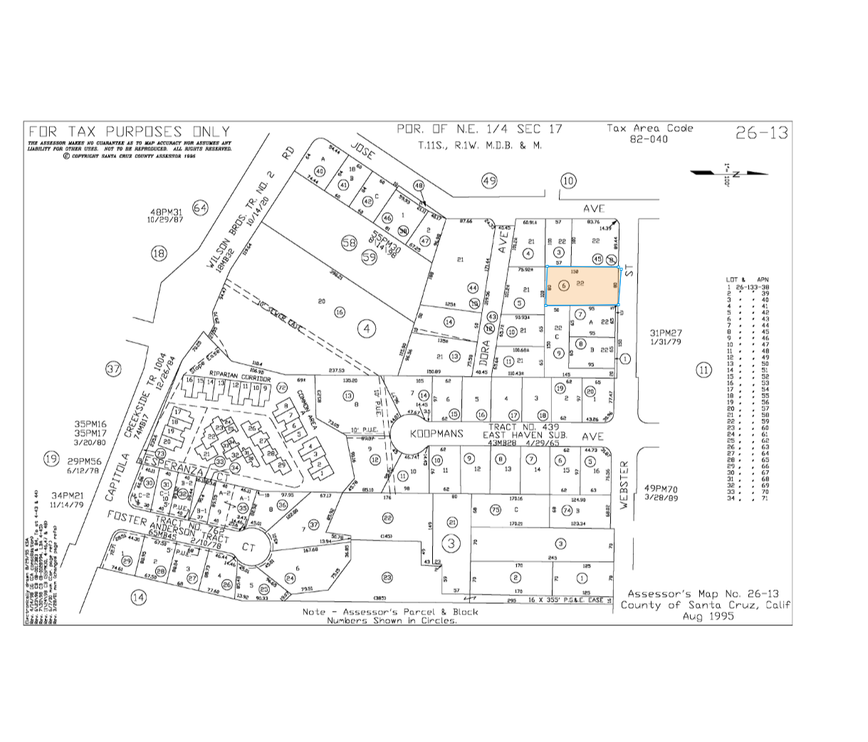 1024 Webster St, Santa Cruz, CA à vendre Plan cadastral- Image 1 de 2