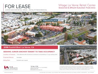 Plus de détails pour 2105-2145 Foothill Blvd, La Verne, CA - Vente au détail à louer