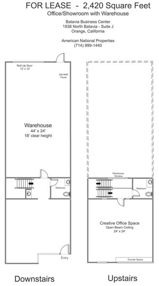 1938 N Batavia St, Orange, CA à louer - Plan d’étage - Image 2 de 10