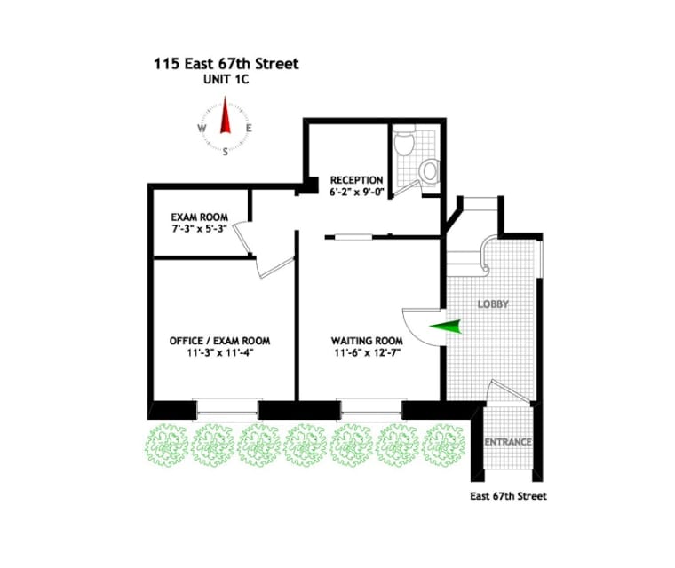 115 E 67th St, New York, NY 10065 - Unité 1C - - Plan d’étage - Image 1 of 4
