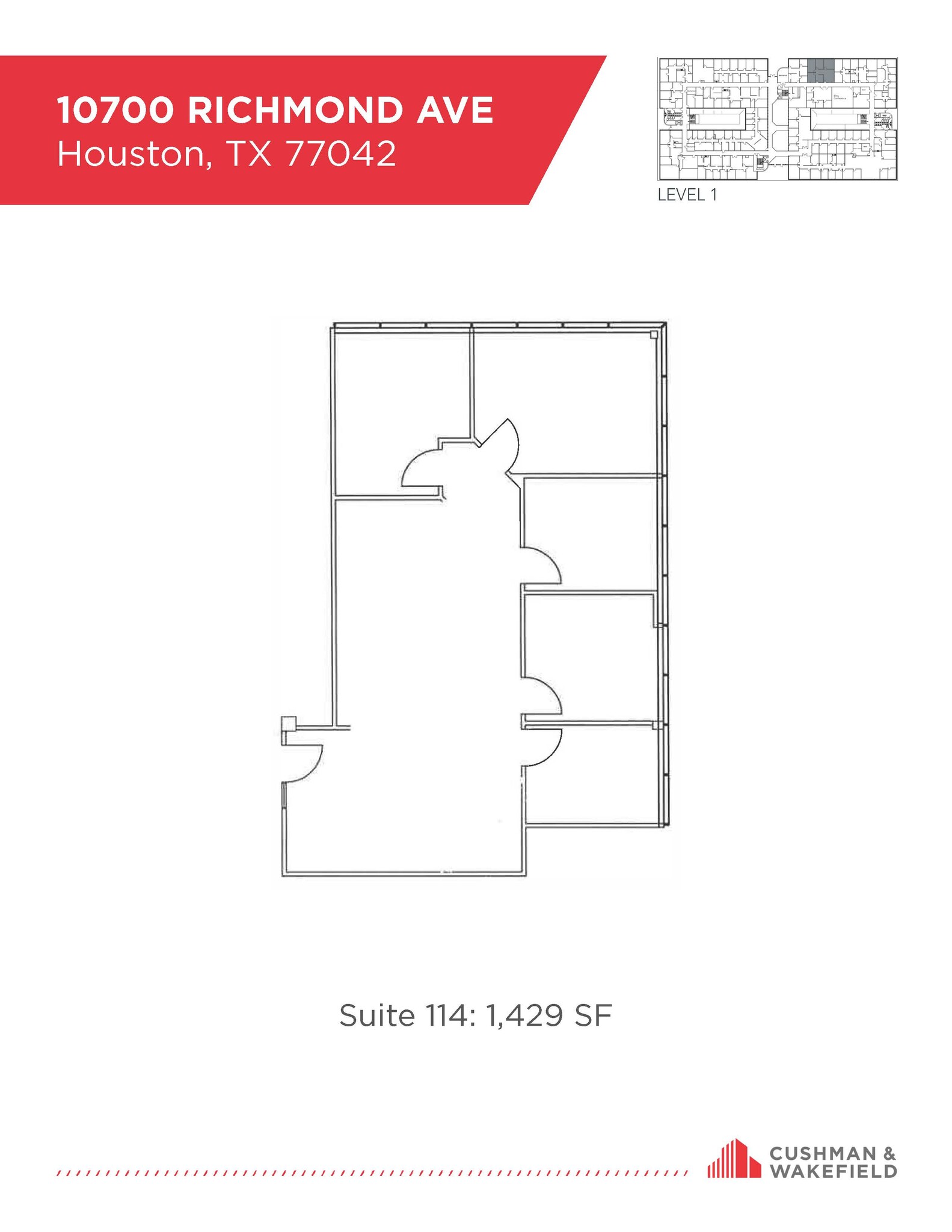 10700 Richmond Ave, Houston, TX à louer Plan d’étage- Image 1 de 1