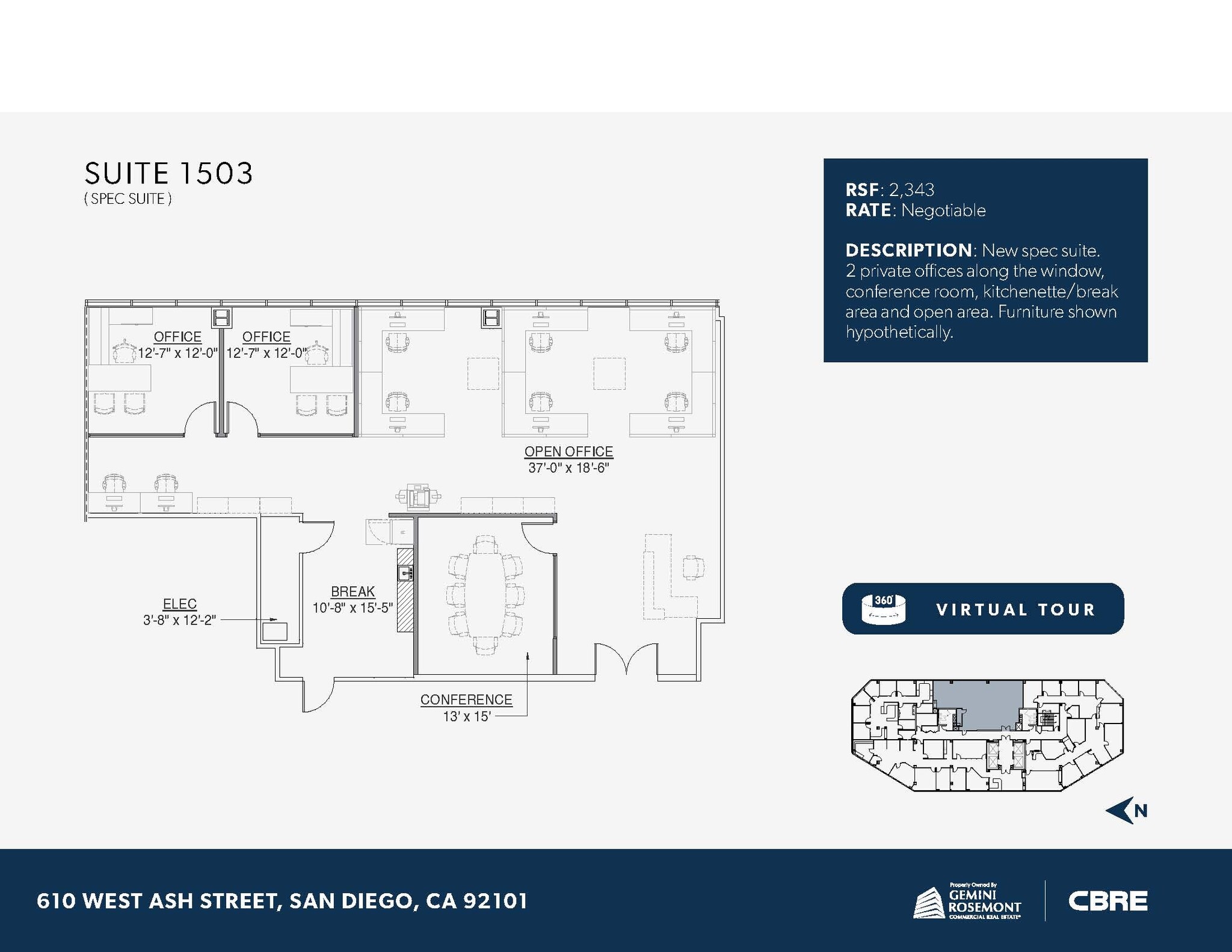 610 W Ash St, San Diego, CA for lease Floor Plan- Image 1 of 1