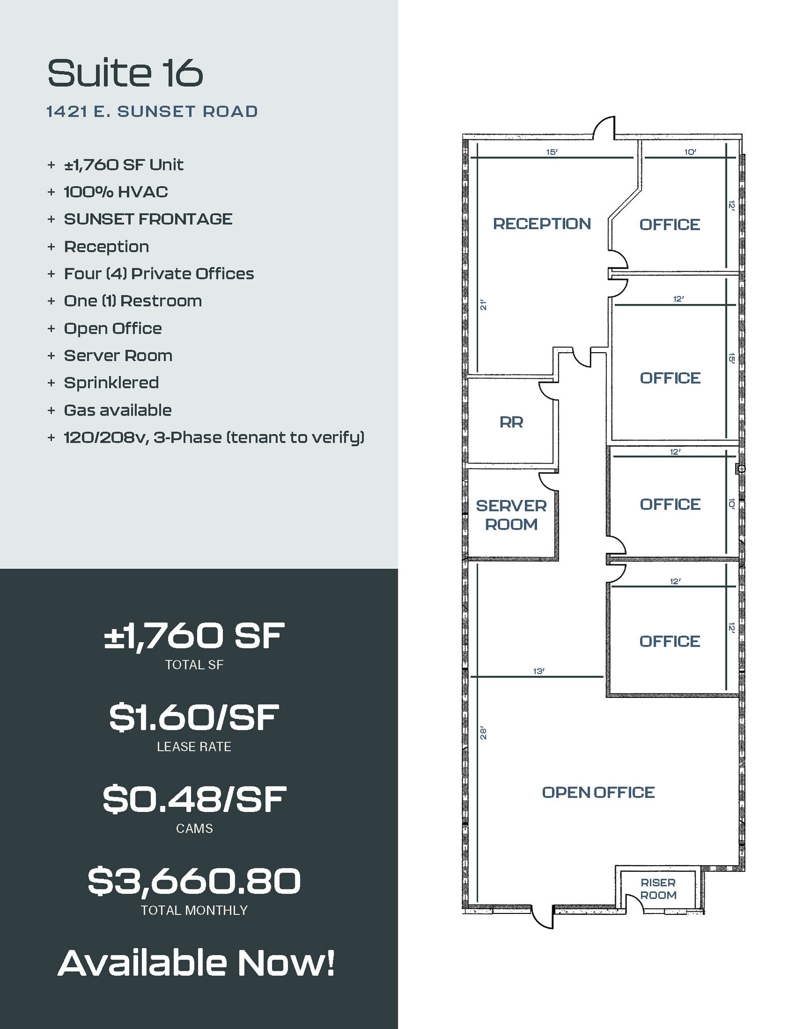 1525 E Sunset Rd, Las Vegas, NV à louer Plan d’étage- Image 1 de 1