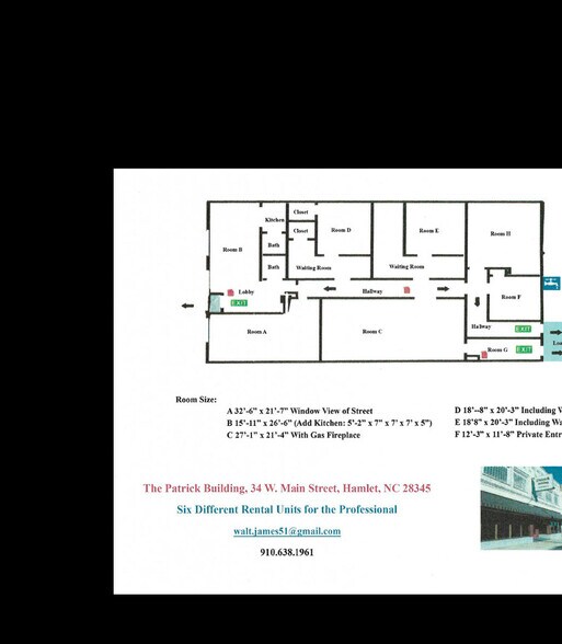 34 W Main St, Hamlet, NC à louer - Plan d’étage - Image 1 de 29