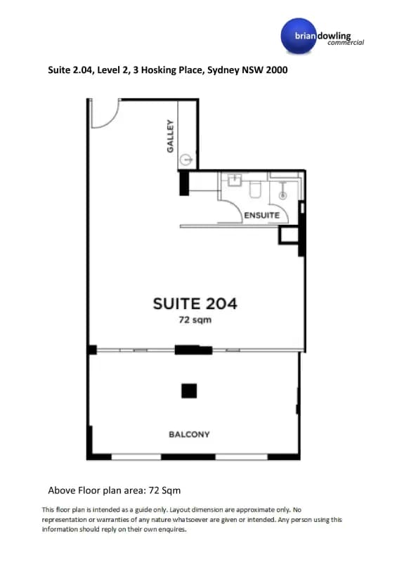 3-5 Hosking Pl, Sydney, NSW 2000 - Unité 2.04 -  - Plan d’étage - Image 1 of 8